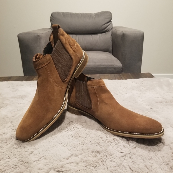 Men's Joseph Abboud Dark Tan Suede Boots (Brand New) Size 12 - Picture 3 of 5